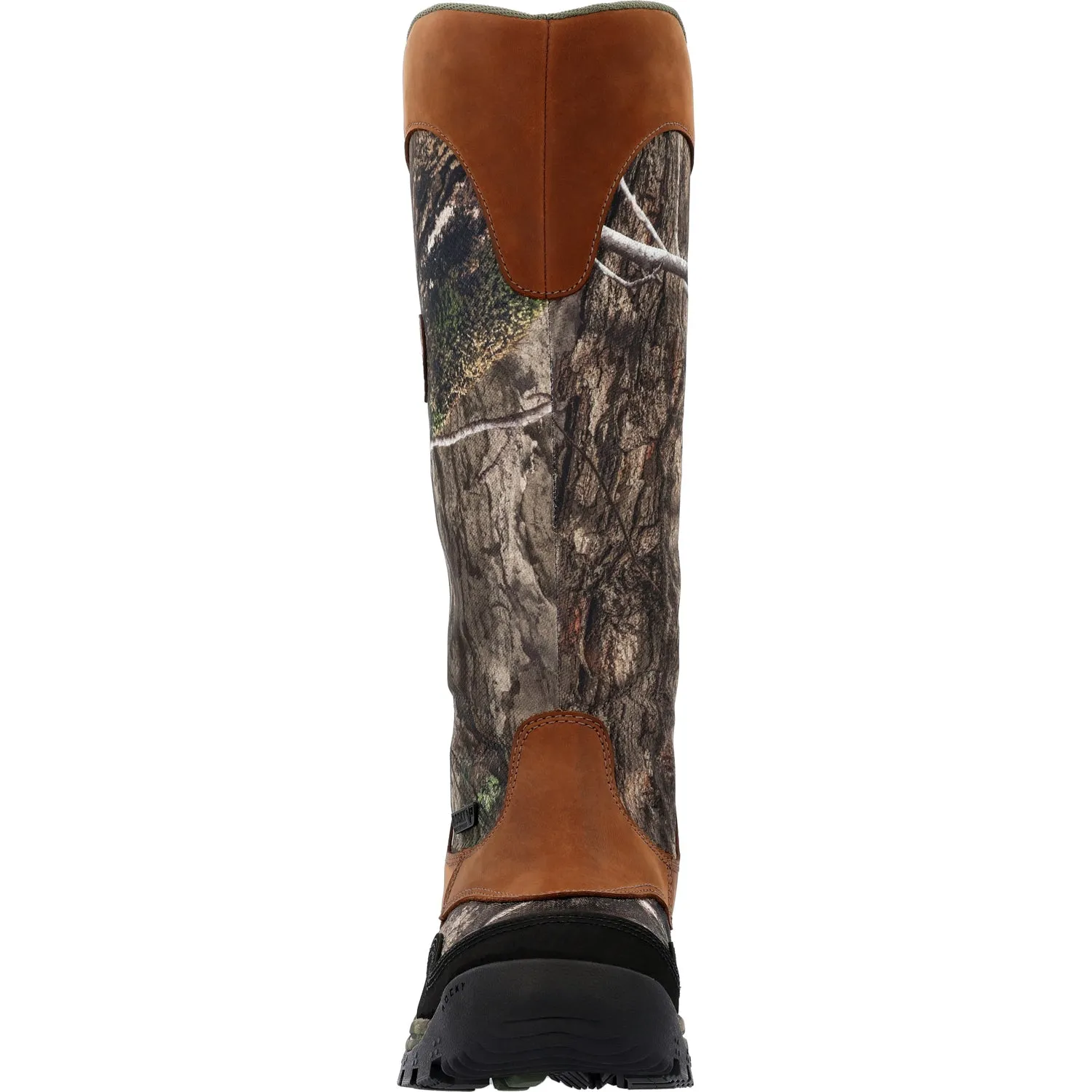 Rocky Mens Lynx Snake WP Zipper Mossy Oak Country Leather Hunting Boots