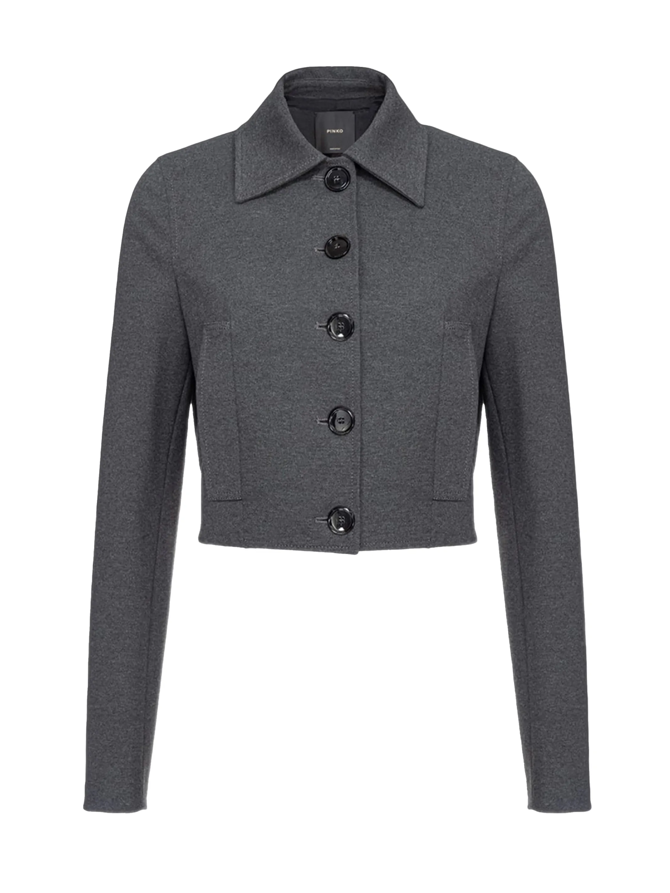 Short Grey and Black Button Jacket