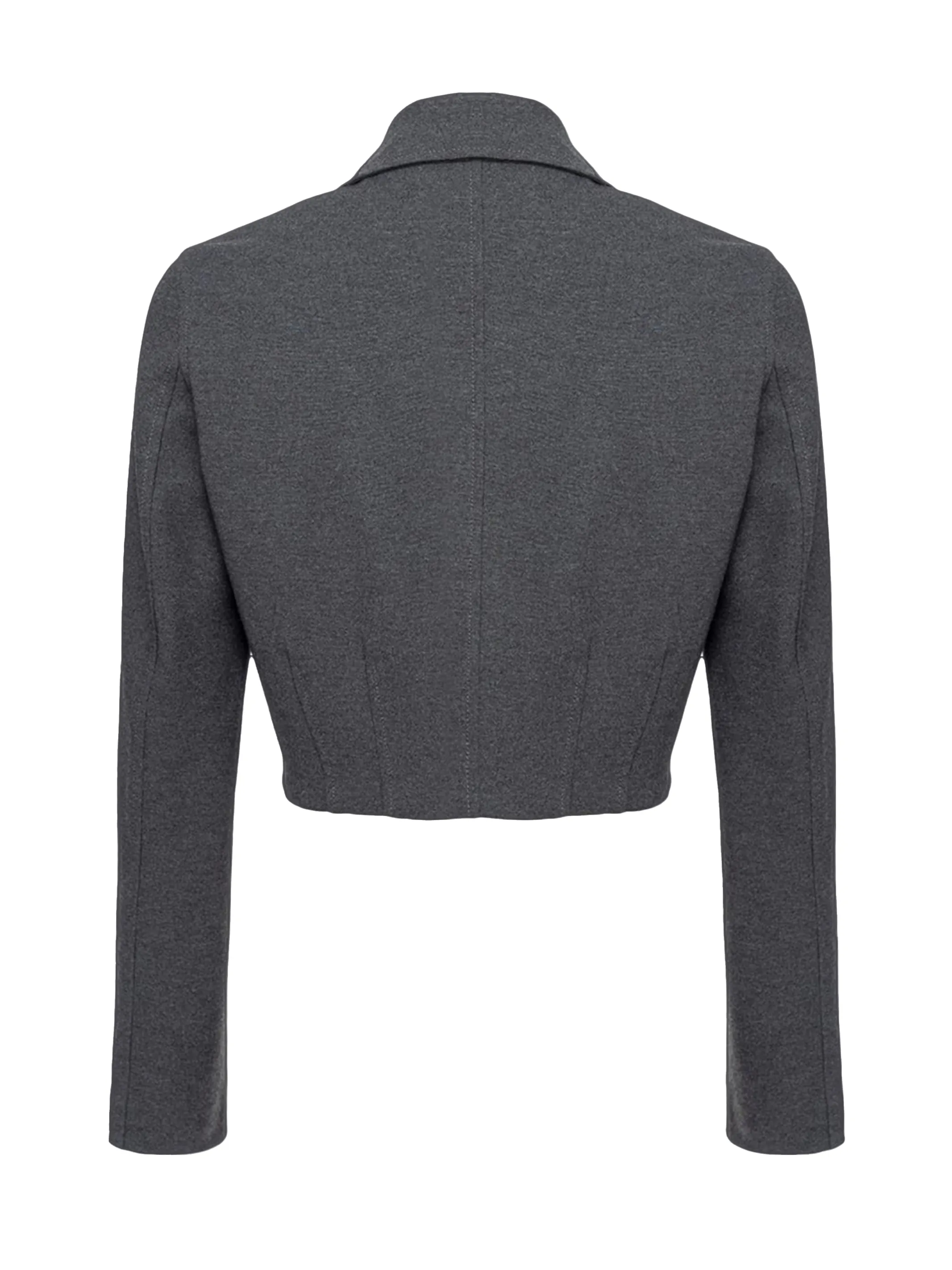 Short Grey and Black Button Jacket