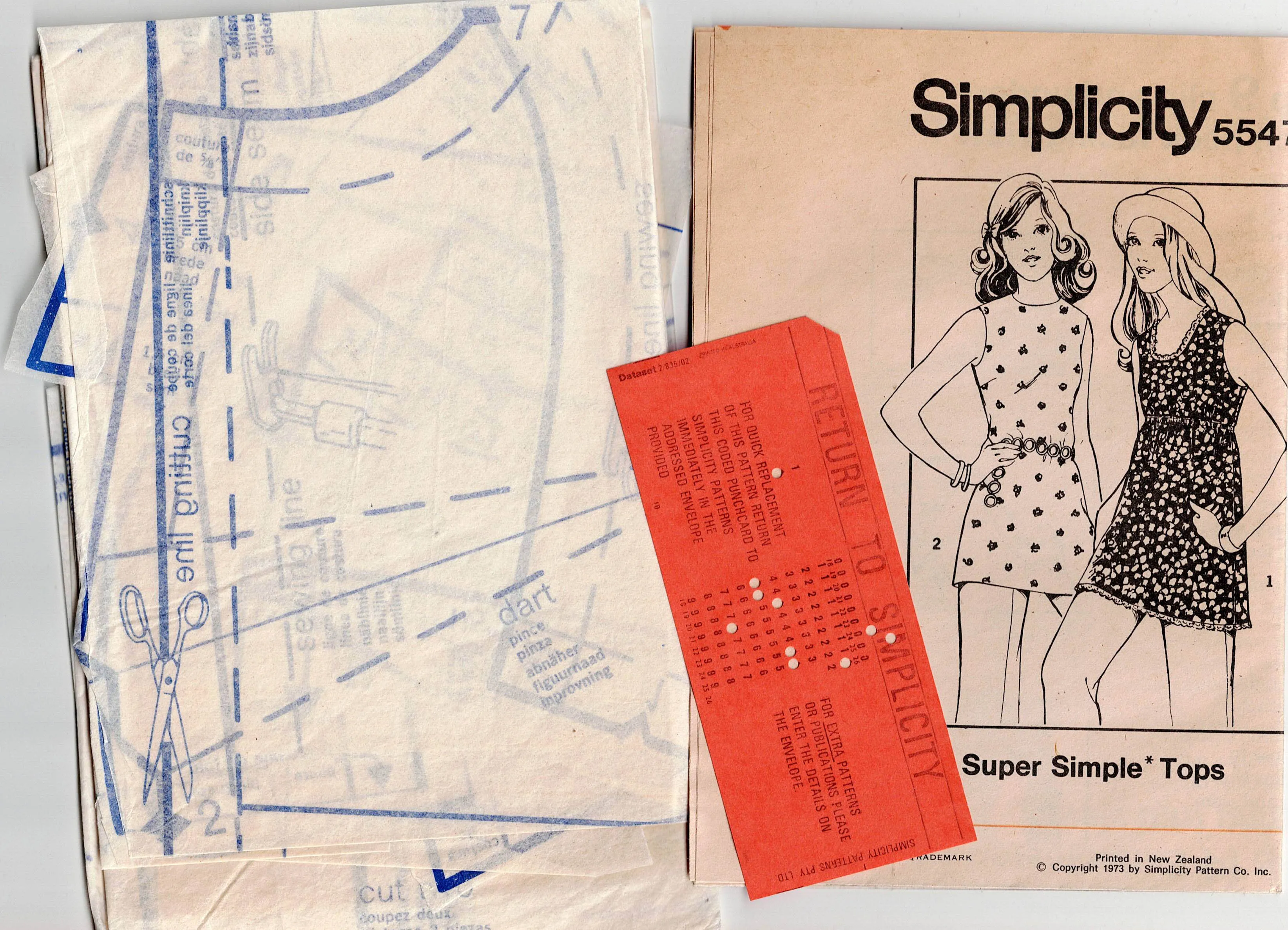 Simplicity 5547 EASY Pullover Summer Tops 1970s Vintage Sewing Pattern Size MED 12 - 14