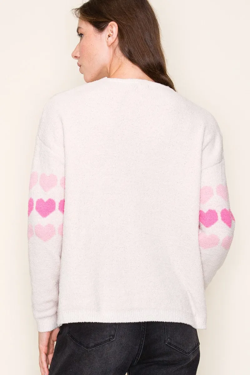 Soft Hearts V-neck Sweater