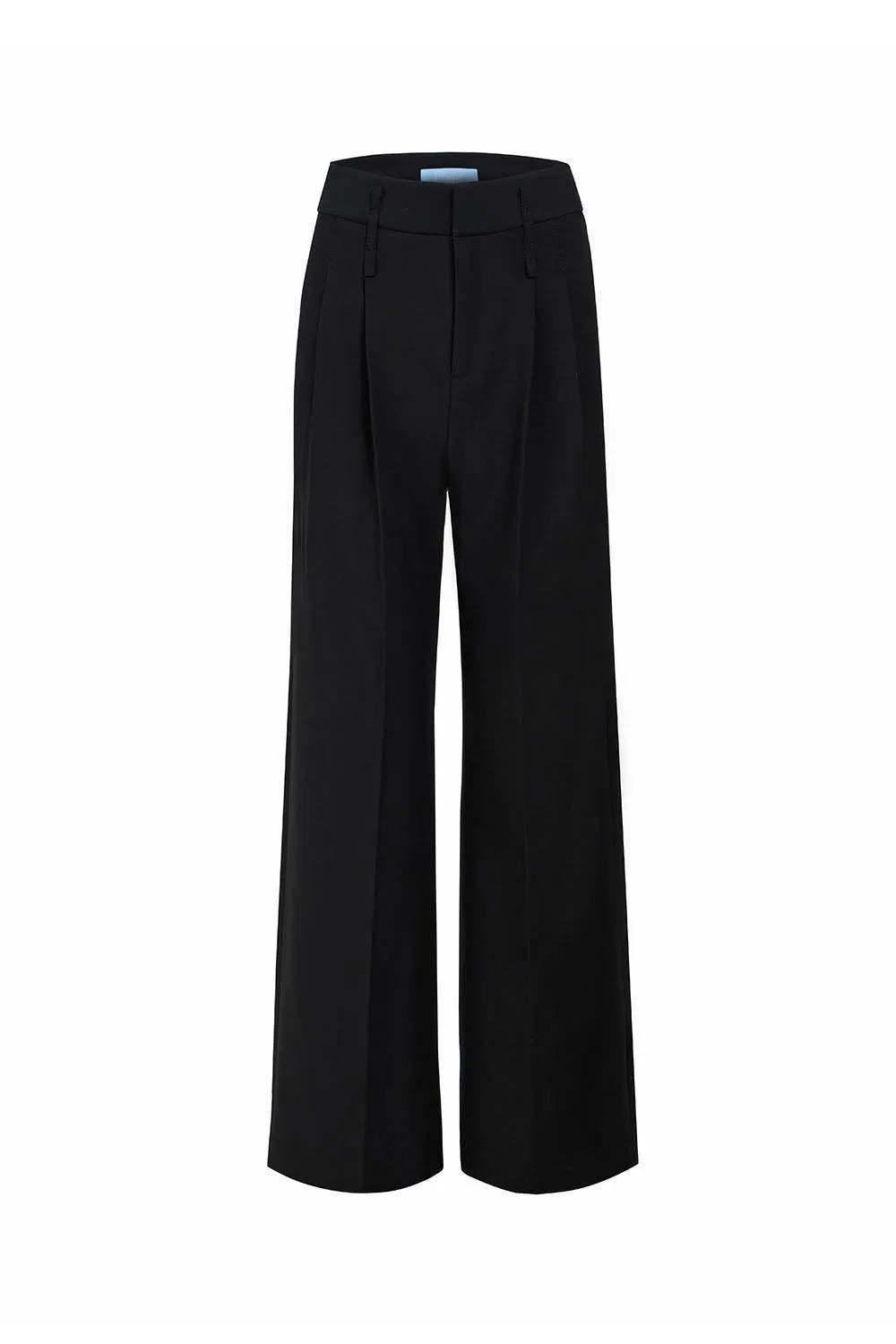 Taylor Straight Wide Leg Twill Crepe Floor Length Pants