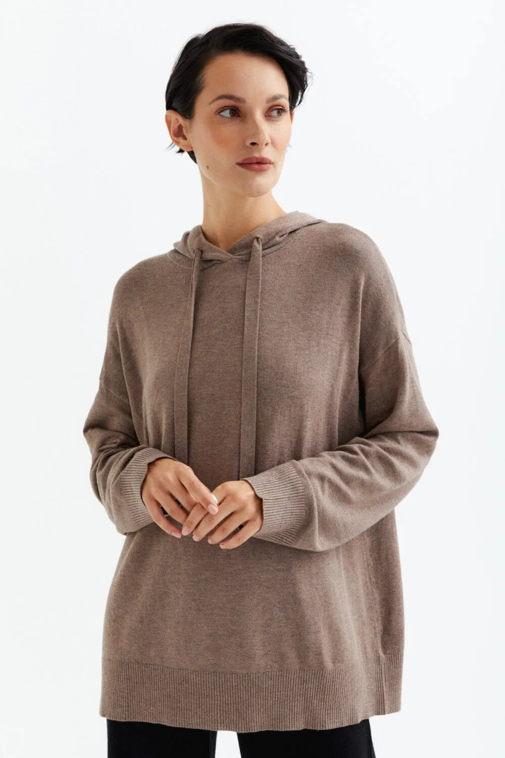 Thin Knit Straight Hoodie