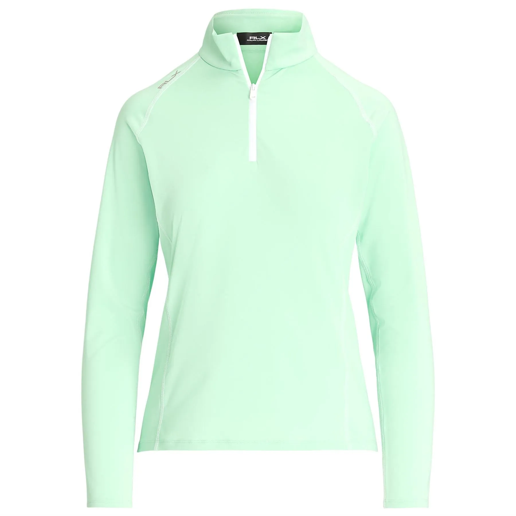 Womens Stretch Jersey Quarter Zip Pullover Pastel Mint/Ceramc White - SS24